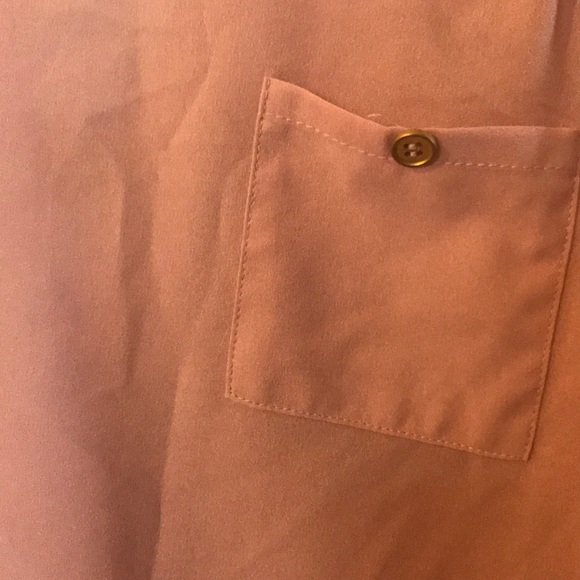 Pink Open Back Blouse with Gold Buttons - Picture 3 of 5